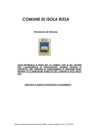 Quesiti e risposte gara project financing AGSM