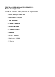 TESTI E ACCORDI: LINGALAD IN CONCERTO Musica di Giuseppe