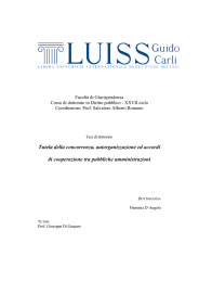 Tutela della concorrenza, autorganizzazione ed accordi di