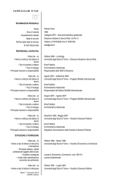 CURRICULUM VITAE Nome Andrea Verro Anno di nascita 1965