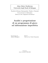 Analisi e progettazione di un programma di gioco ad informazione