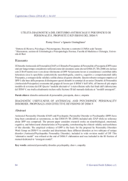 Utilità diagnostica del disturbo antisociale e psicopatico di