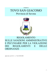 regolamento sulle sanzioni amministrative e