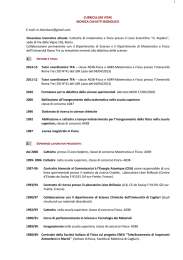 CV prof. Monica Bionducci - Liceo Scientifico GIOVANNI KEPLERO