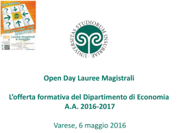 L`offerta forma*va del Dipar*mento di Economia A.A. 2015