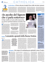 «In ascolto del Signore che ci parla sottovoce»