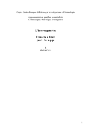 L`interrogatorio: Tecniche e limiti posti dal cpp