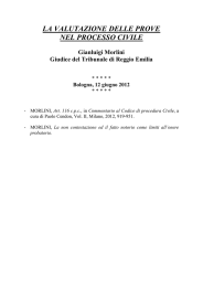 LA VALUTAZIONE DELLE PROVE NEL PROCESSO CIVILE