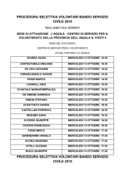 Selezione dei volontari per il bando di Servizio Civile 2010. Progetto