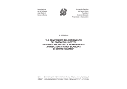 “LE COMPONENTI DEL RENDIMENTO DEI PORTAFOGLI GESTITI