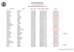 Elenco studenti prenotati - Università degli studi di Pavia
