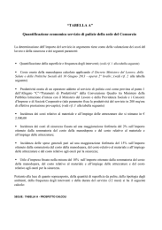“TABELLA A” Quantificazione economica servizio di pulizie della