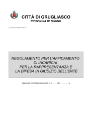 Regolamento affidamento incarichi legali