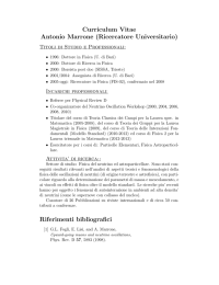 Curriculum Vitae Antonio Marrone (Ricercatore Universitario