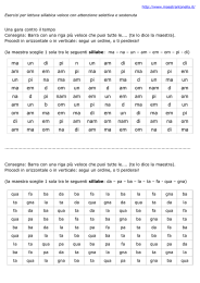 Esercizi per lettura sillabica veloce
