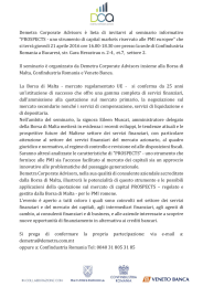 Demetra Corporate Advisors &egrave; lieta di invitarvi al seminario informativo