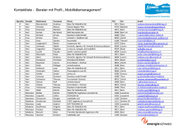 Kontaktliste - Berater mit Profil „ Mobilitätsmanagement“