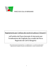 Regolamento per l`utilizzo dei recinti di cattura (“chiusini”) nell