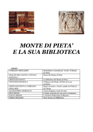 MONTE DI PIETA` E LA SUA BIBLIOTECA