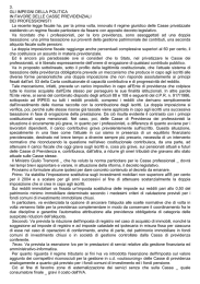 3. GLI IMPEGNI DELLA POLITICA IN FAVORE DELLE CASSE