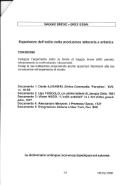 Esperienze dell`esilio nella produzione letteraria e artistica