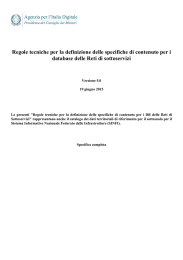 Regole tecniche per la definizione delle specifiche di contenuto per i