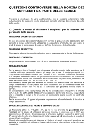 Questioni controverse nella nomina dei supplenti