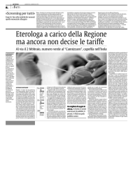 Eterologa a carico della Regione ma ancora non decise le tariffe
