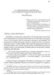 1. Realt&agrave; e struttura dell`individuo Per Dilthey, la storicit&agrave; del