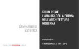 COLIN ROWE: L`ANALISI DELLA FORMA NELL`ARCHITETTURA