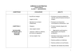 1 CURRICOLO DI MATEMATICA Scuola Primaria CLASSE 1