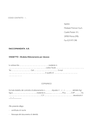 Spett.le Mediaset Premium S.p.A. Casella Postale 101, 20900