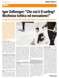 Igor Zellweger: “Che cos`è Il curling? Ricchezza tattica ed esecuzione!”