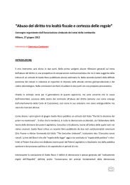 “Abuso del diritto tra lealtà fiscale e certezza delle regole”