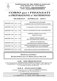 CORSO per i FIDANZATI in PREPARAZIONE al MATRIMONIO