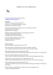 CURRICULUM VITAE ANDREA BECCA Translator: English, French