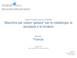 Macchine per colare "gettare" per la metallurgia, le acciaierie o le