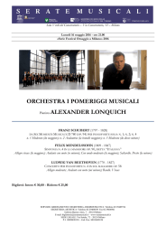 ORCHESTRA I POMERIGGI MUSICALI Pianista ALEXANDER