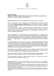 Istituito il Trust Brunello Cucinelli. Trasferita la partecipazione in