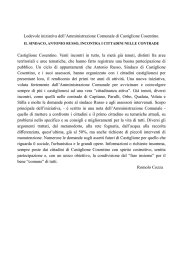 IL SINDACO incontra i cittadini - Comune di Castiglione Cosentino