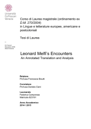 Leonard Melfi`s Encounters