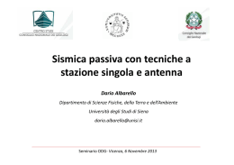 Sismica passiva con tecniche a p stazione singola e antenna