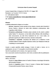 Curriculum vitae di Lorenzo Carpanè Lorenzo Carpanè Nato a