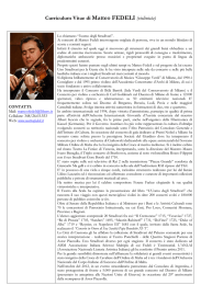 CV Matteo Fedeli - Teatro Comunale Ruggero Ruggeri di Guastalla