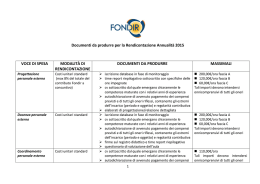 Documenti da produrre per la Rendicontazione Annualità