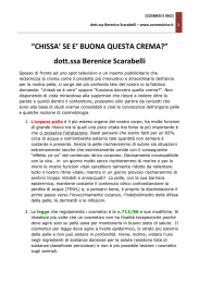 “CHISSA` SE E` BUONA QUESTA CREMA?” dott.ssa Berenice