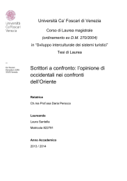 Scrittori a confronto: l`opinione di occidentali nei confronti dell`Oriente