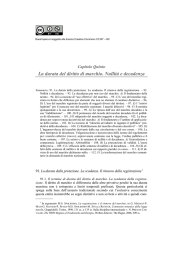 La durata del diritto di marchio. Nullità e decadenza