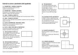 Esercizi su area e perimetro del quadrato