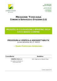 PROGETTO DI COLTIVAZIONE E RIPRISTINO DELLA CAVA